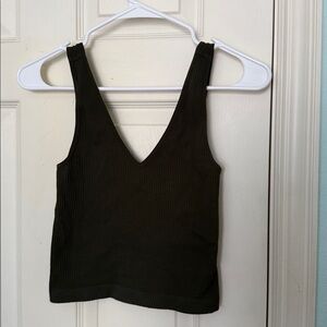 Nikibiki Olive Green Ribbed Tank Top